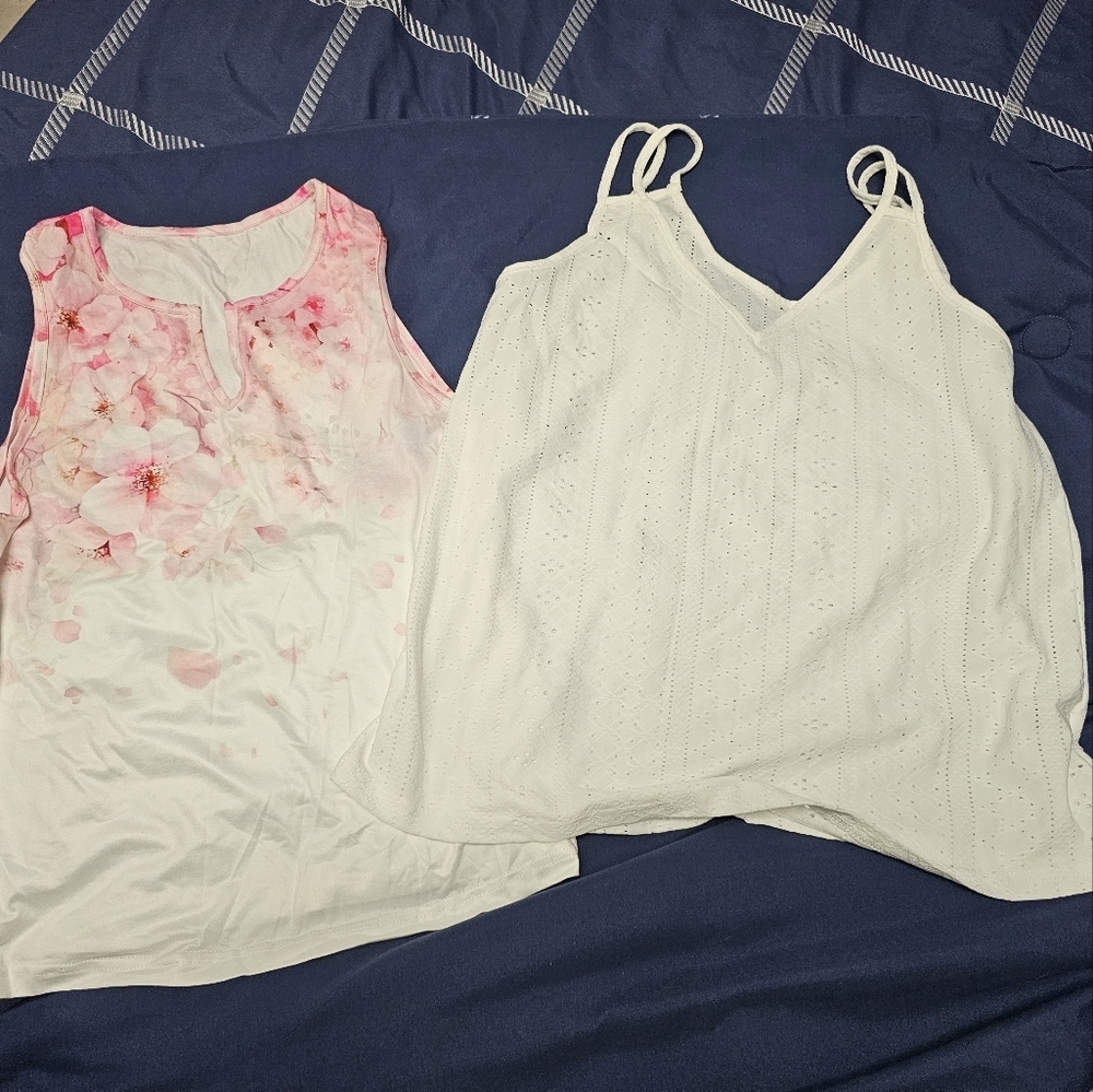 SHEIN White and PinkTank Tops